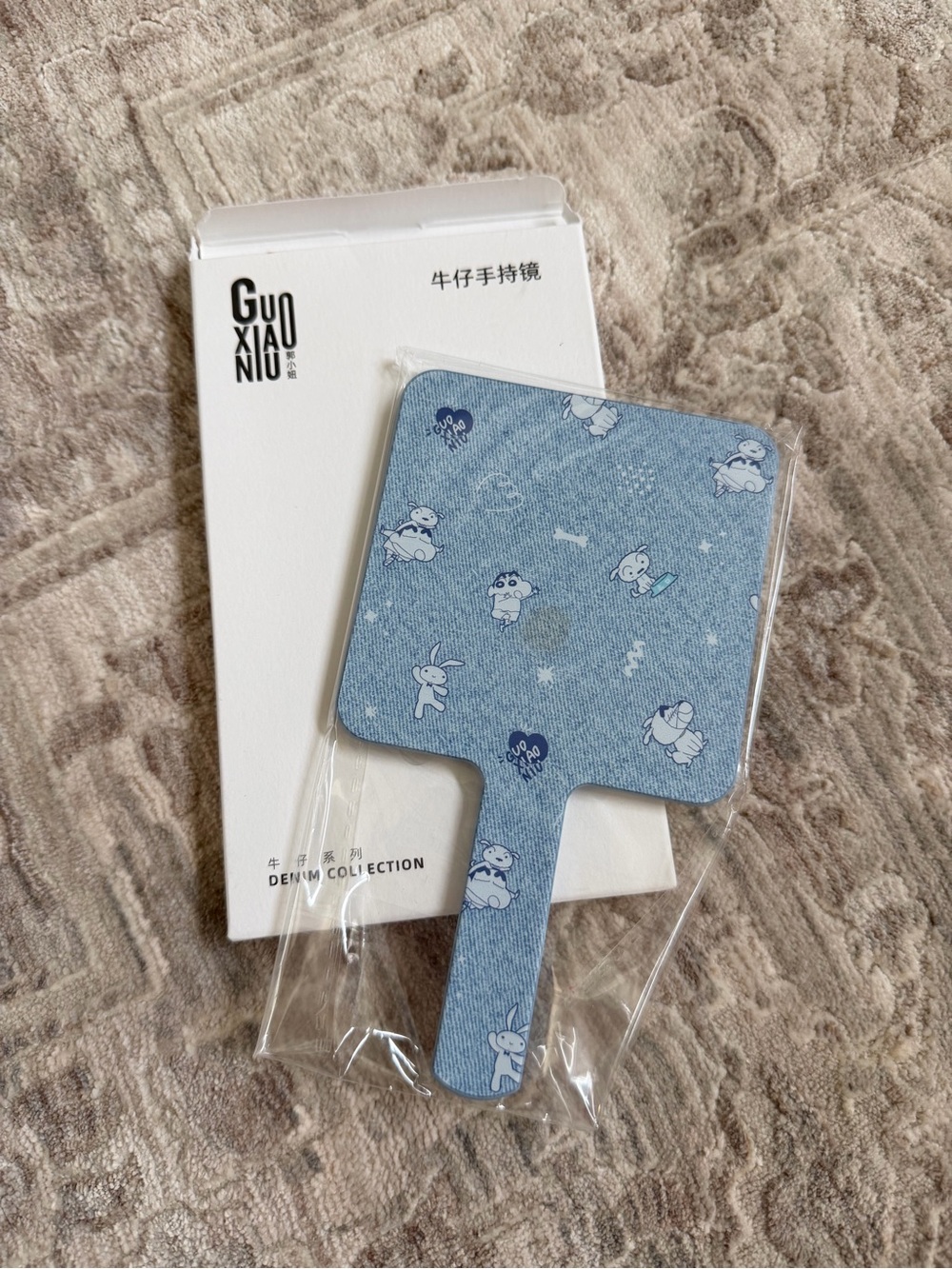 Crayon Shin-chan Handheld Mirror Blue Denim Style New
